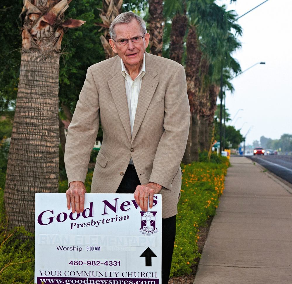 Pastor Clyde Reed of Good News Presbyterian Church in Gilbert, Ariz., no longer has to meet tougher rules for signs than do political candidates and real estate agents.