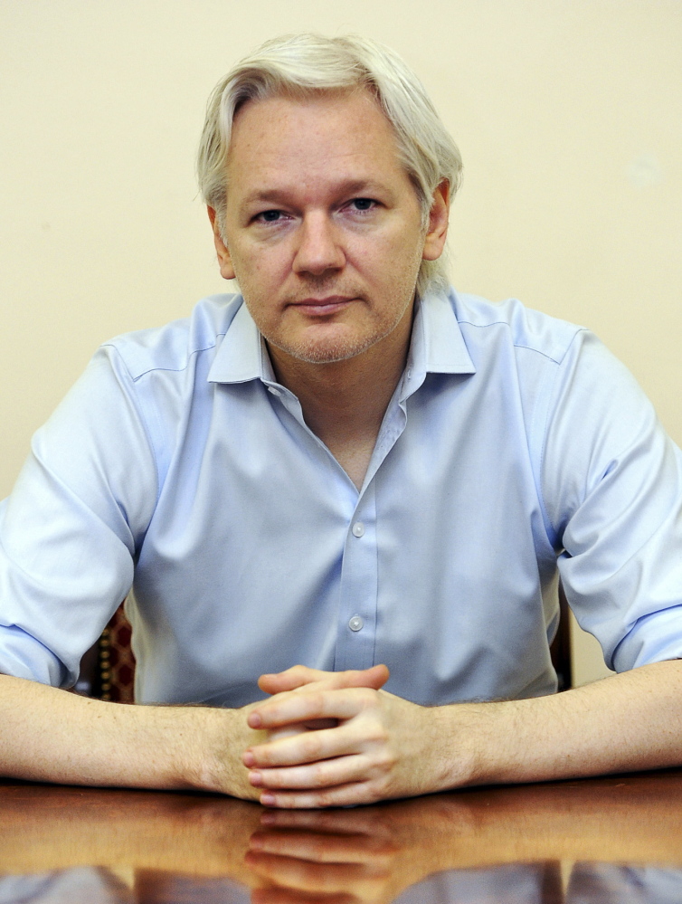 WikiLeaks founder Julian Assange in the Ecuadorian Embassy in London. WikiLeaks said the release of Saudi diplomatic documents coincided with the three-year anniversary of Assange seeking asylum in the embassy.