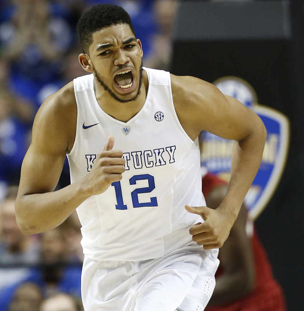 Kentucky’s Karl-Anthony Towns played one year in college but could be starting for the Minnesota Timberwolves next season.