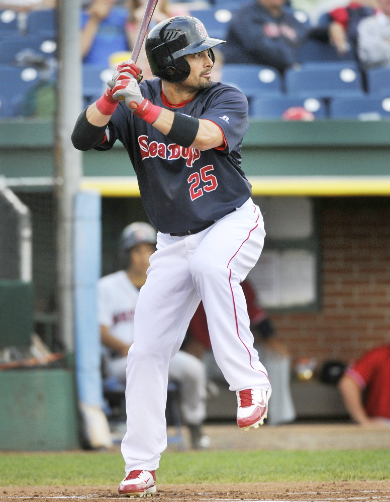 Red Sox outfielder Shane Victorino was 1 for 3 for the Sea Dogs in his second rehab stint with Portland this season. He scored a run on Tuesday night, scoring from second on a sacrifice fly.