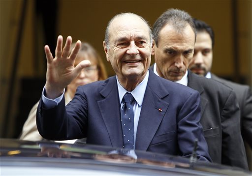 Former President Jacques Chirac is among three French presidents that WikiLeaks documents appear to show were spied upon by the U.S. National Security Agency. The other two are Francois Hollande and Nicolas Sarkozy and Chirac. 2011 AP file photo