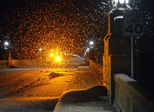 Mayflies swarm the Route 462 bridge over the Susquehanna River late Saturday evening, Blaine Shahan/LNP via AP