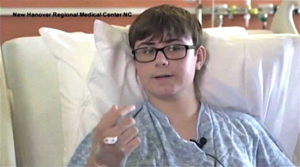 Hunter Treschl: "I have two options: I can try to live my life the way I was and make an effort to do that even though I don't have an arm, or I can just let this be completely debilitating and bring my life down and ruin it." New Hanover Regional Medical Center photo via AP