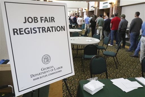 A crowd gathers for a huge 15-county job fair at The Colonnade in Ringgold, Ga., recently.