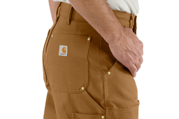 Carhartt is known for its durable clothing, like these work dungarees made of 12-ounce cotton duck and sporting multiple tool and utility pockets, Carhartt website photo