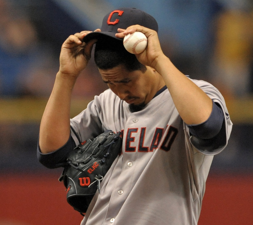 Carlos Carrasco of the Indians had a no-hitter with two outs in the ninth inning before Tampa Bay’s Joey Butler hit a single. The Indians won, 8-1.