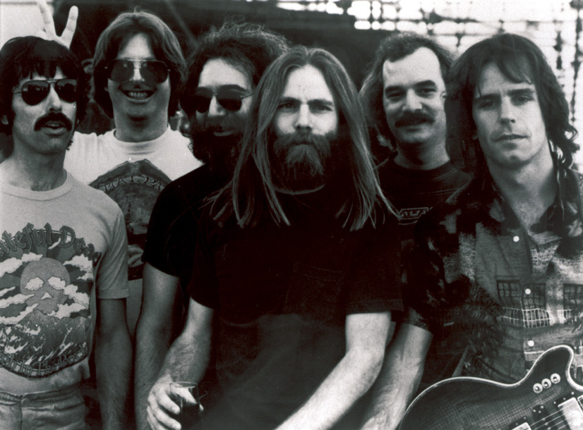 The Grateful Dead – from left, Mickey Hart, Phil Lesh, Jerry Garcia, Brent Mydland, Bill Kreutzmann, and Bob Weir – are saying goodbye to their fans with three shows in Chicago this weekend.