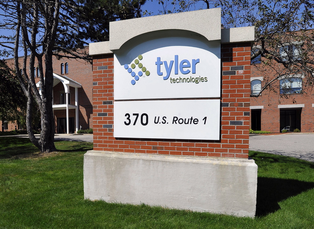 Tyler Technologies offices in Falmouth, Maine They recently moved their Maine Corporate Offices and some other departments to the former Cole Haan Corporate Office Building in Yarmouth after purchasing it and will divide staff between the two sites, according to John Marr, CEO.