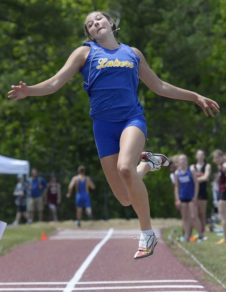 Kate Hall of Lake Region did what no other high school girl has done in this country: beat the 39-year-old record in the long jump. She did it in her final jump at the national championships.