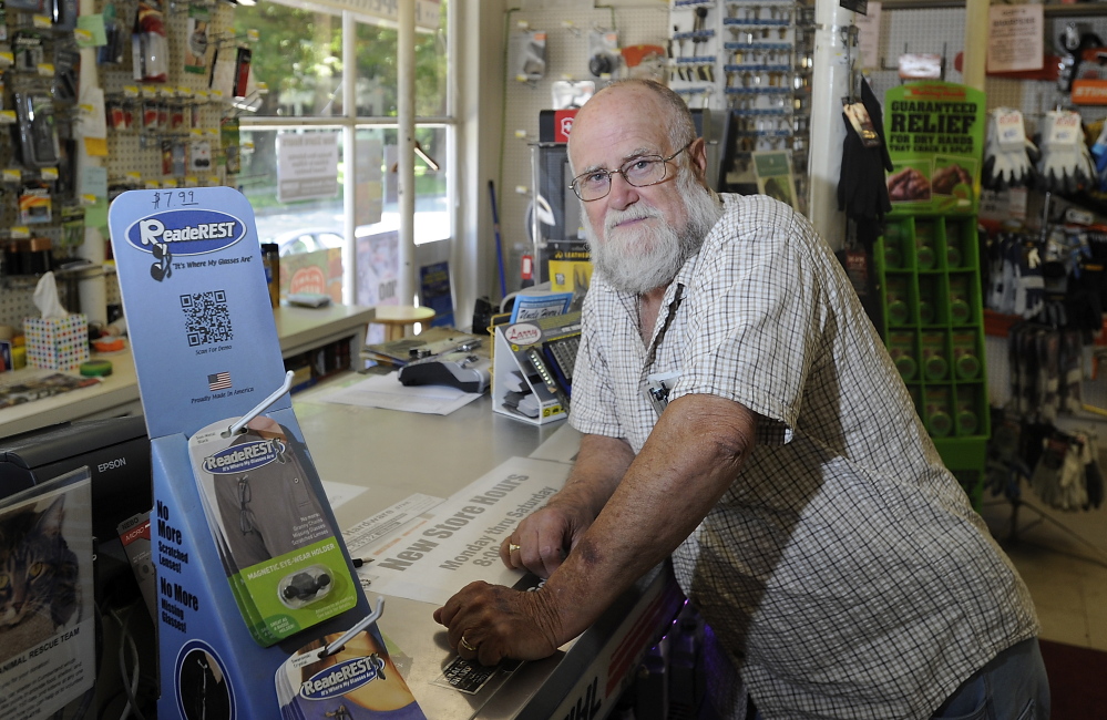 Butch Goff, who plans to retire and close his hardware store after 46 years, says there aren’t many reasons to come to Main Street anymore. “You have more variety on Route 1 than you do on Main Street,” he said.