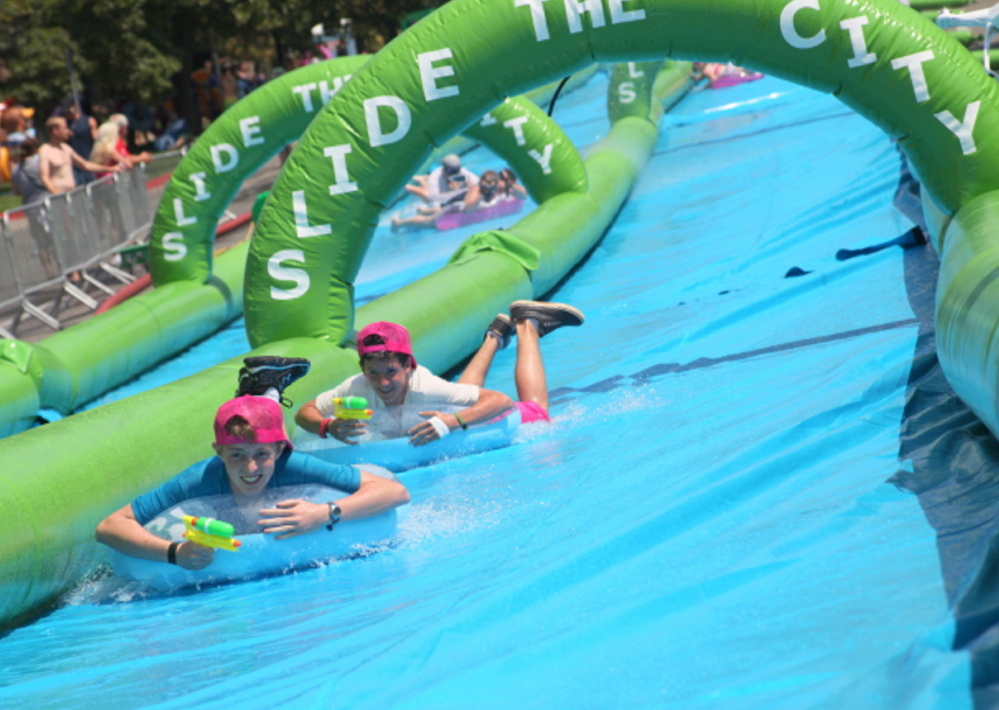 Slide the City was supposed to take place on a blocked-out section Franklin Street on Aug. 1, with some proceeds going to charity.