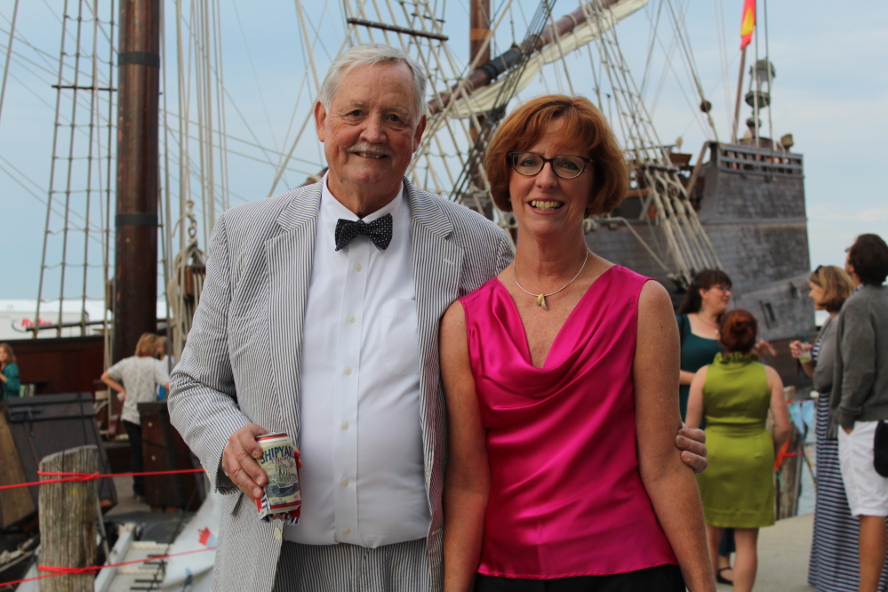 George Cushing and Liz Hunt, sailing enthusiasts and newlyweds.