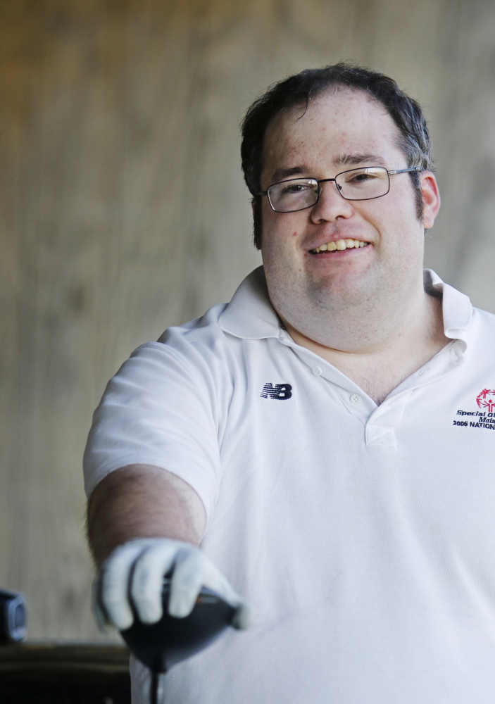Scott Allen, 27, of Kittery, who will compete next week in the Special Olympic World Games in Los Angeles, has been playing golf at Maine Special Olympic events for 20 years.