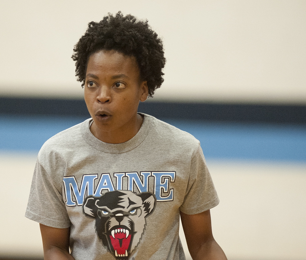 Edniesha Curry has wasted no time getting to work with UMaine. She had been helping to develop a women’s basketball program in Vietnam.