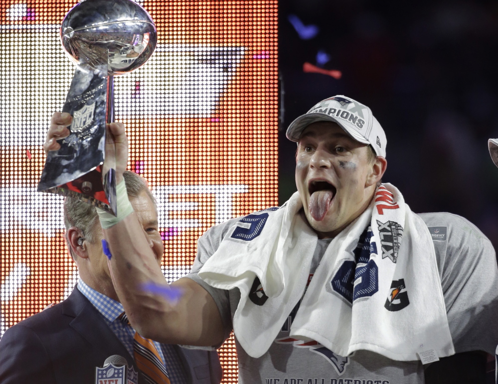 SUPER HANGOVER?: It was a busy offseason for tight end Rob Gronkowski.