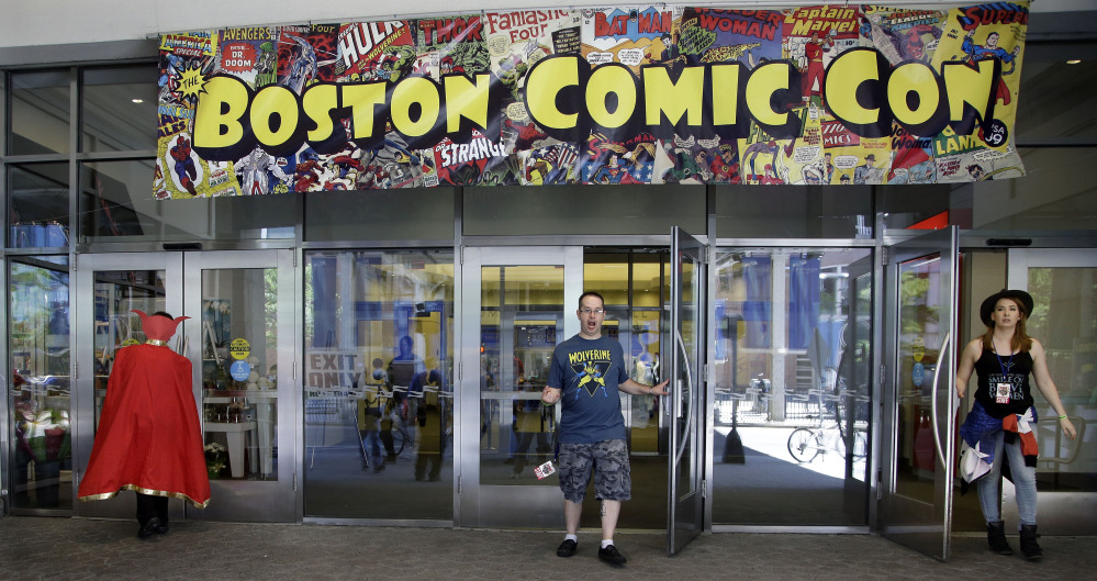 Participants arrive Friday for Comic Con at the Seaport World Trade Center in Boston. The convention runs through Sunday.