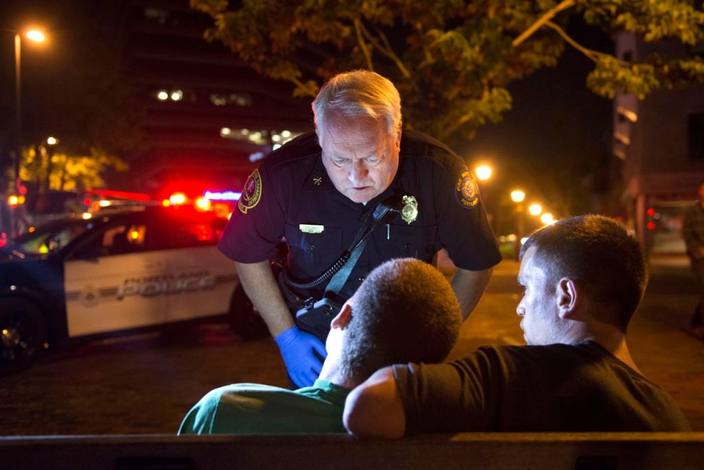 Portland Deputy Fire Chief Terry Walsh responds to a possible heroin overdose by an 18-year-old male.  Over the years, calls of overdoses and related "cardiac arrest" calls have increased and become routine in the city.  Washington Post photo by Linda Davidson