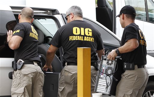 Federal agents with the Office of Inspector General load computers seized from Willsand Home Health Agency Inc. into a van in Miami. Since 2007, nine regional "strike forces" of the Justice, Treasury and Health and Human Services departments have charged about 2,300 people who had falsely billed Medicare for $7 billion. The Associated Press