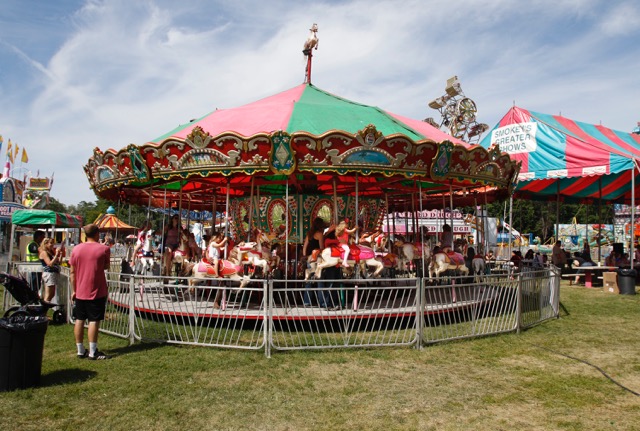 The carousel at the Yarmouth Clam Festival reopened Friday after being shut down because of a malfunction. Joel Page/Staff Photographer