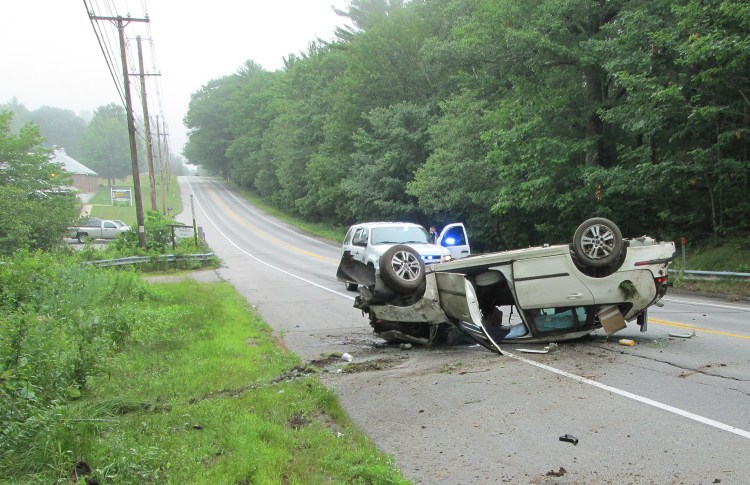 Two people were injured in a two-car crash on Route 1 in Wells on Monday morning.