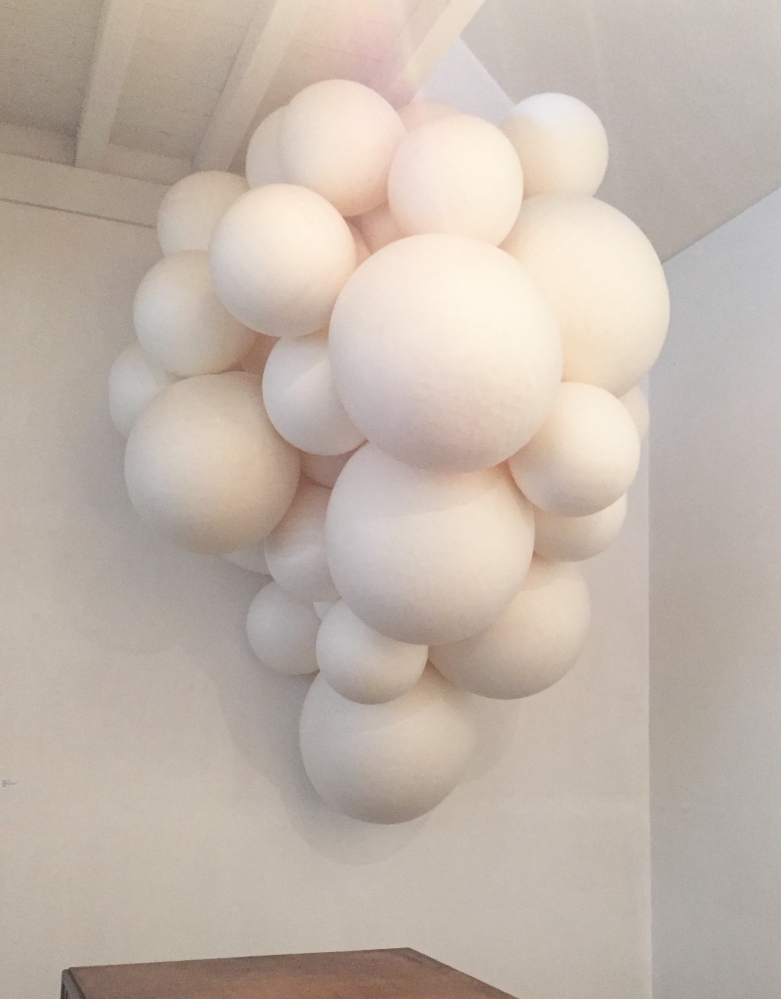 “Potent,” sculpted paper, by Sarah Bouchard at the Corey Daniels Gallery in Wells.