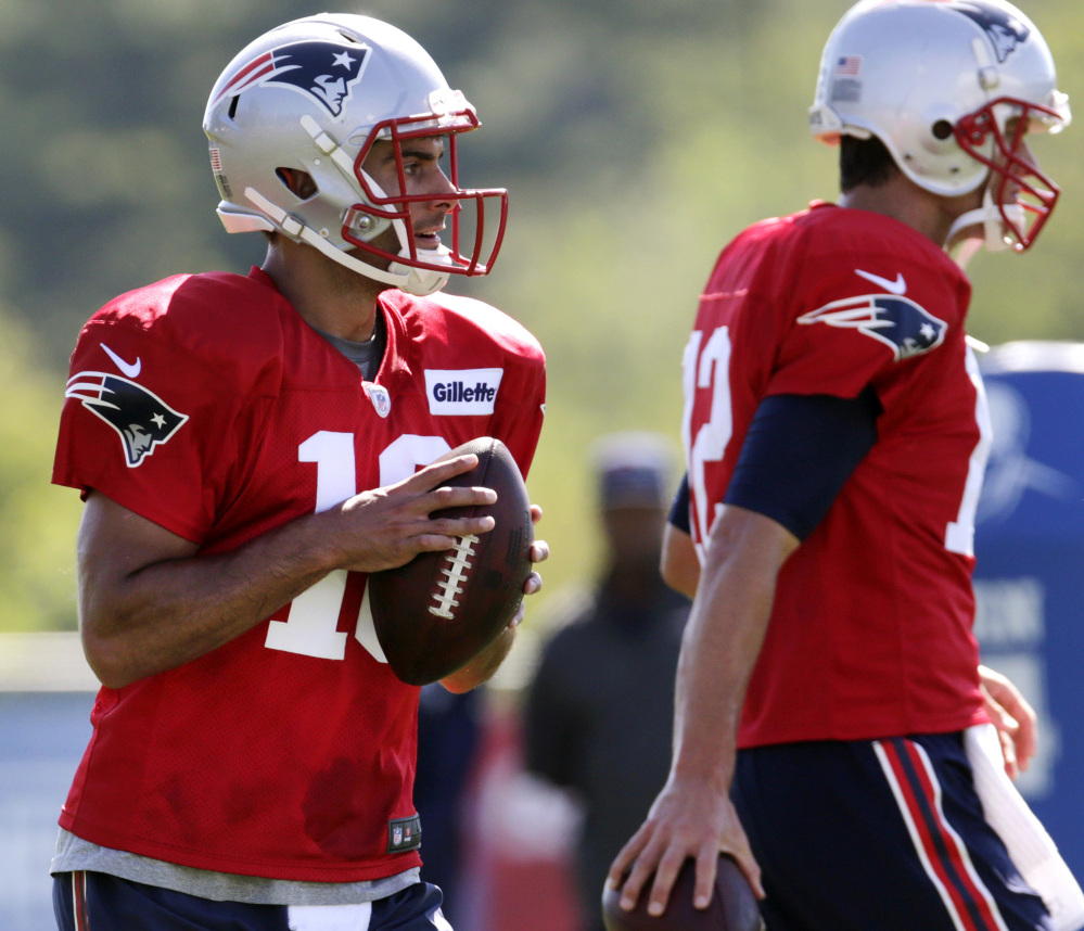 Backup Jimmy Garoppolo may not be behind Tom Brady come September, when the Patriots begin their Super Bowl defense  with their superstar quarterback possibly serving a four-game suspension for his role in the Deflategate saga.