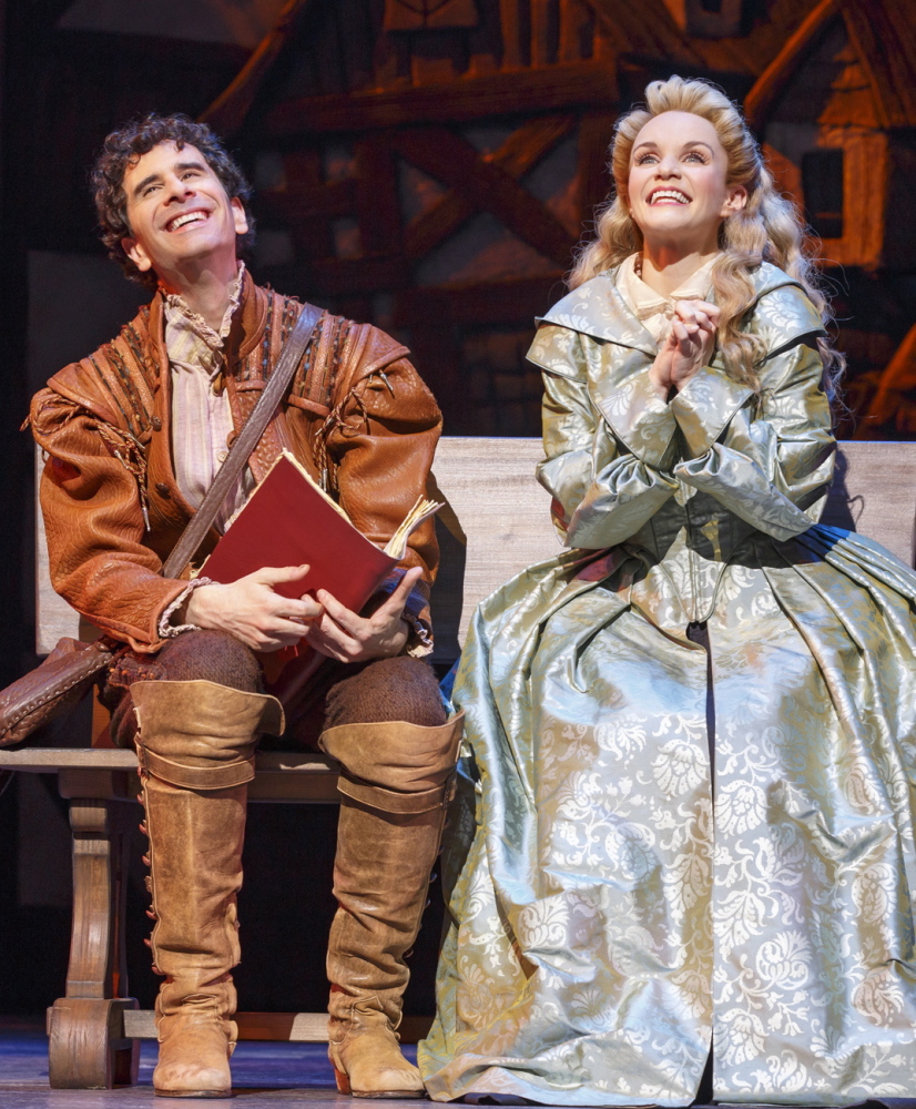 John Cariani and Kate Reinders play the roles of lovers in “Something Rotten!”  Reinders says singing with Cariani is “just fun and kind of wonderful.”
