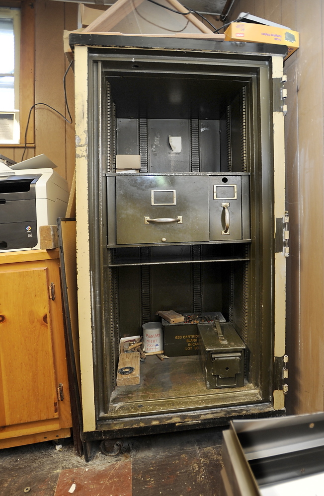 A thief or thieves used power tools to cut into the safe at American Legion Post 86 in Gray, then removed the door by taking out the hinge pins.