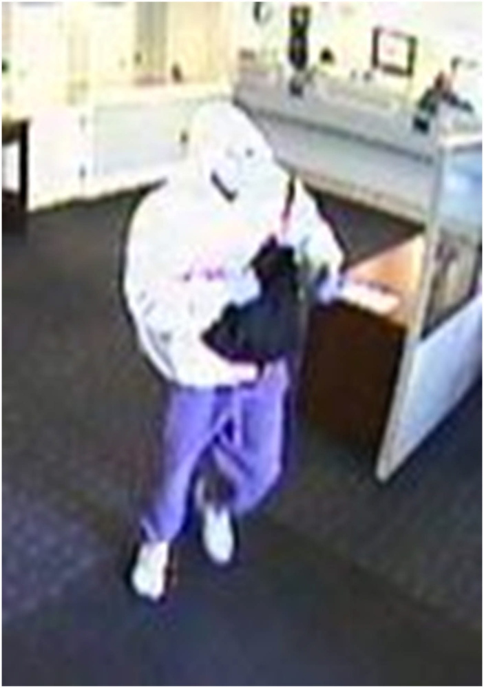 Courtesy Freeport Police Department
Freeport police released this image taken from a security camera of the man who robbed the Norway Savings Bank branch in Freeport on Monday.