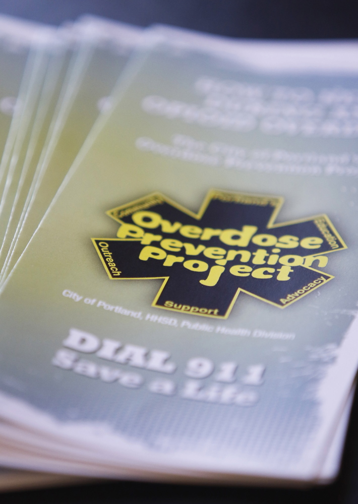 Portland officials are distributing educational materials in an effort to prevent drug overdoses.