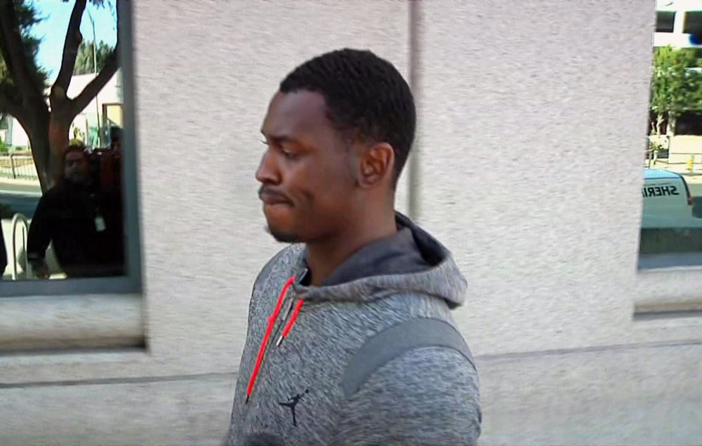 This image made from video shows San Francisco 49ers Aldon Smith after being released from the Santa Clara County Jail on Friday in San Jose, Calif.