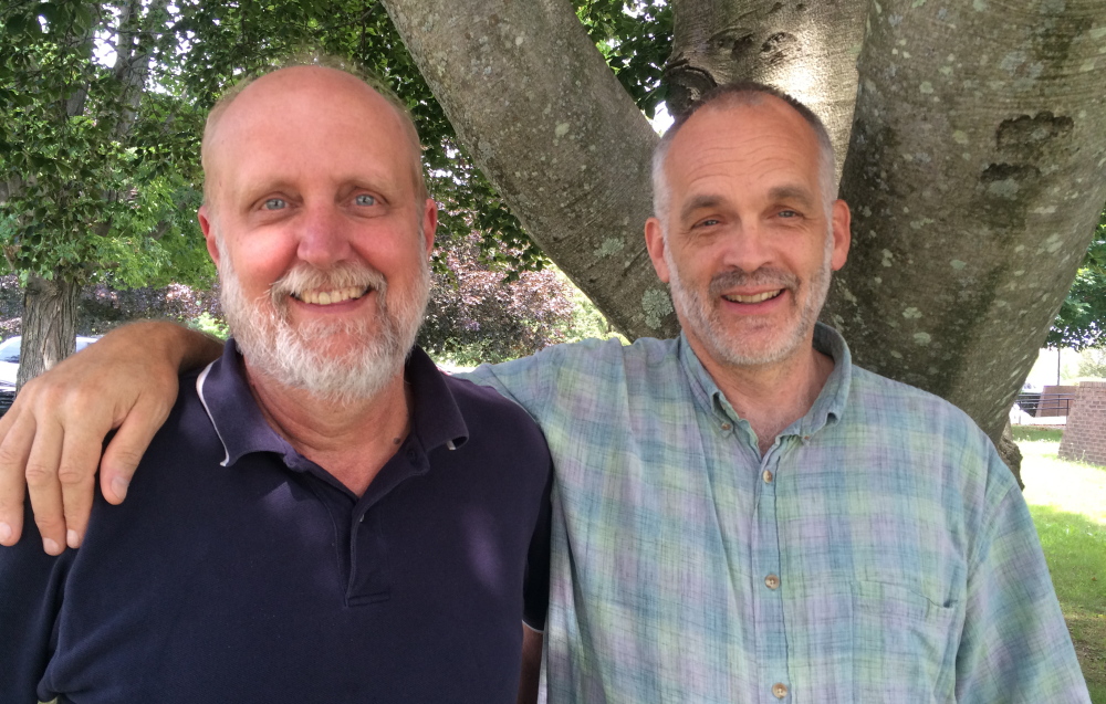 Paul Schumacher, left, is the director of the Southern Maine Planning and Economic Development Commission, and Lee Burnett is the project director of Forest Works!, a group focused on conserving forestland in York County.