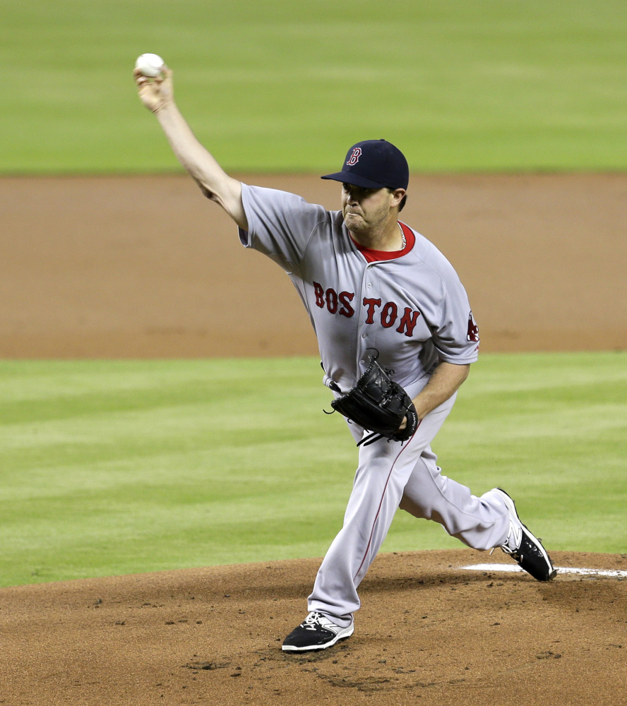 Red Sox starter Steven Wright pitched well enough to win Tuesday night against the Miami Marlins, allowing two runs and five hits before leaving in the sixth inning with a 4-0 lead.