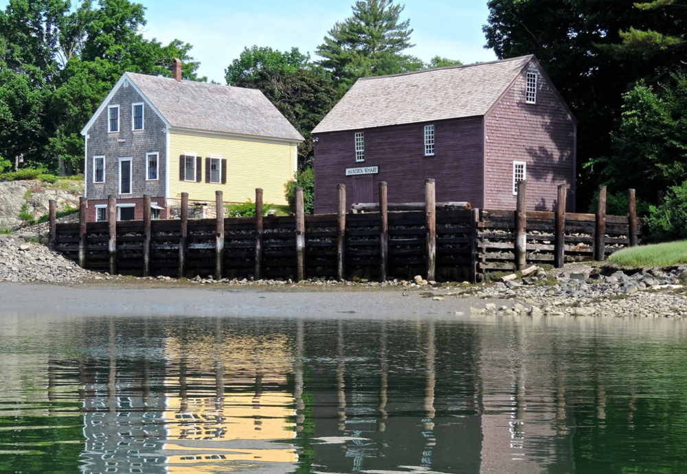 The historic Hancock Wharf building, which was once owned by that bold signer of the Declaration of Independence, John Hancock, sits on the right side of the York River as you head inland from York Harbor.