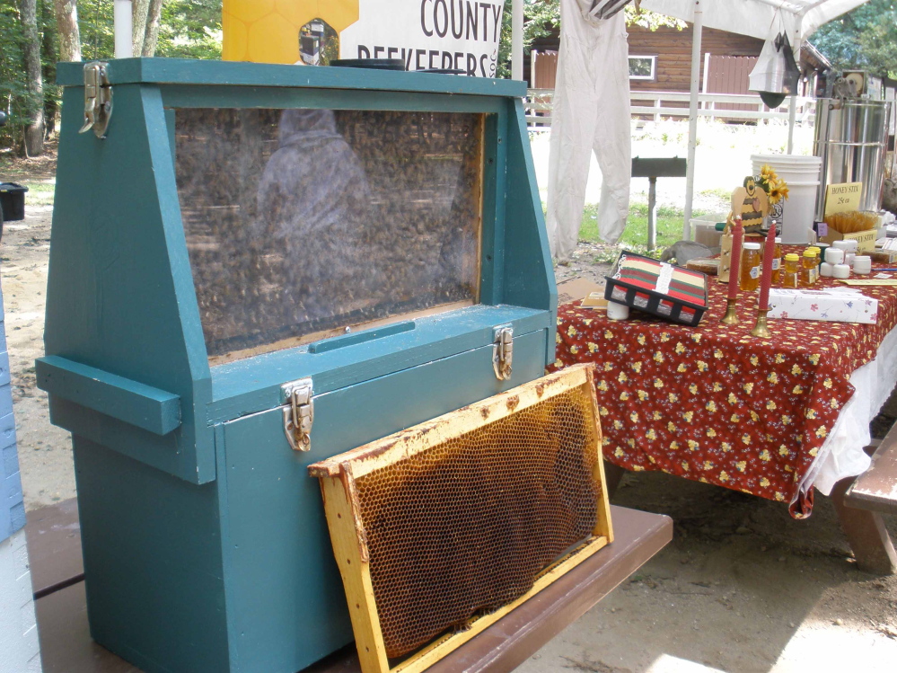 Parts of a beehive, beekeeping equipment and a small observation hive will be on display when the Cumberland County Beekeepers Association gives a talk Saturday at the Maine Wildlife Park in Gray.