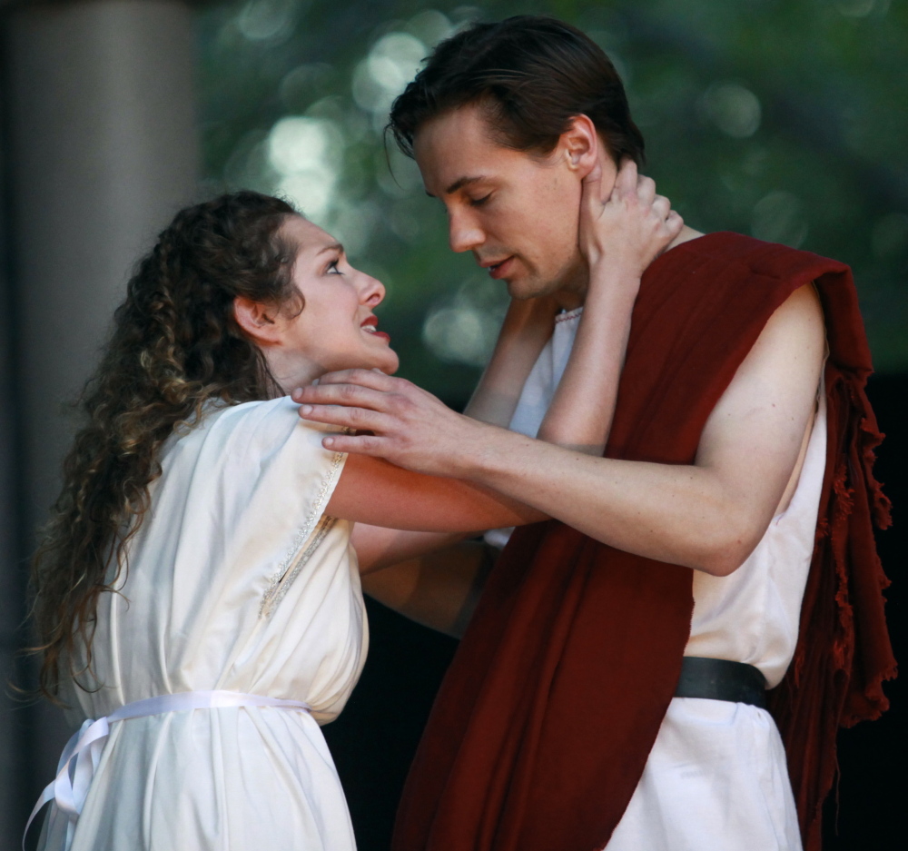 MaineStage Shakespeare’s production of “Julius Caesar” in Kennebunk in 2015 featured Samantha Cooper as Portia and Aidan Eastwood in the role of Brutus.
