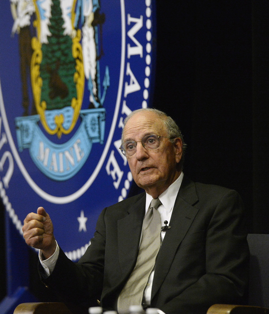 Former U.S. Sen. George Mitchell said the Iran nuclear deal provides a rigorous inspection program that will make obtaining a nuclear weapon more difficult.