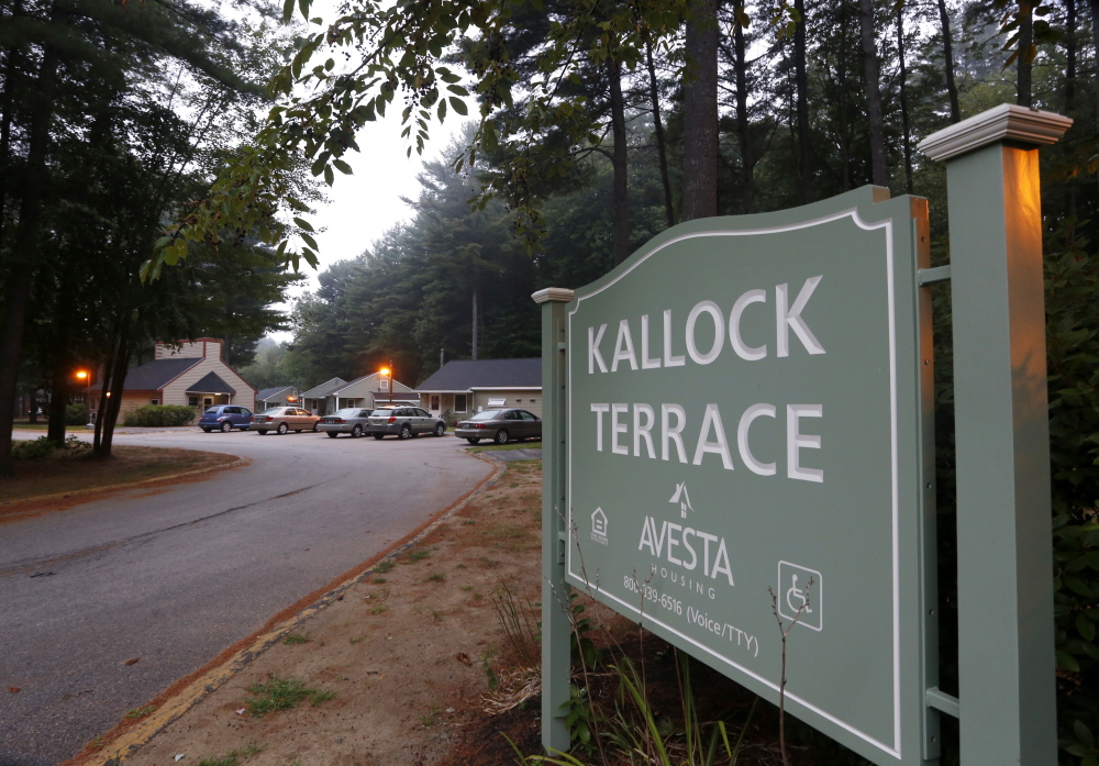 Kallock Terrace housing complex in Saco where Connor MacCalister was living with his brother. Derek Davis/Staff Photographer