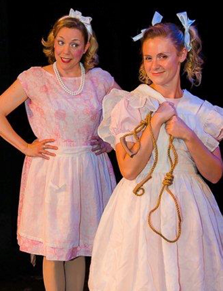 Linette Miles and Alison Schaufler in “Ruthless! The Musical,” which continues through Sept. 5.