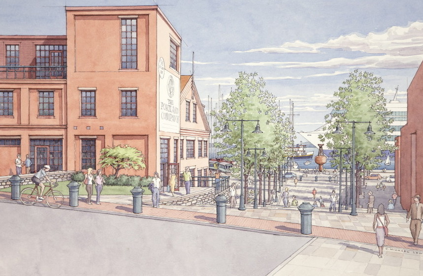 Sketches show how developers envision redevelopment of the former Portland Co. complex.