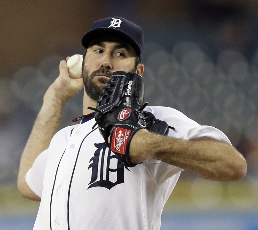 Justin Verlander allowed one hit, a double that hit the foul line to lead off the ninth, in beating the Angels 5-0 Wednesday night in Detroit.
