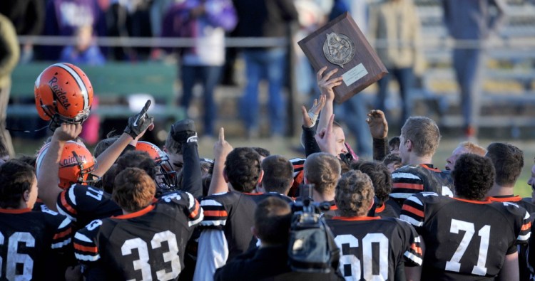 It was Winslow holding up the trophies last season, first with a win over Waterville in the Eastern Class C championship game and then a romp over Leavitt in the state final. Expect the Black Raiders to be in the mix again this season.