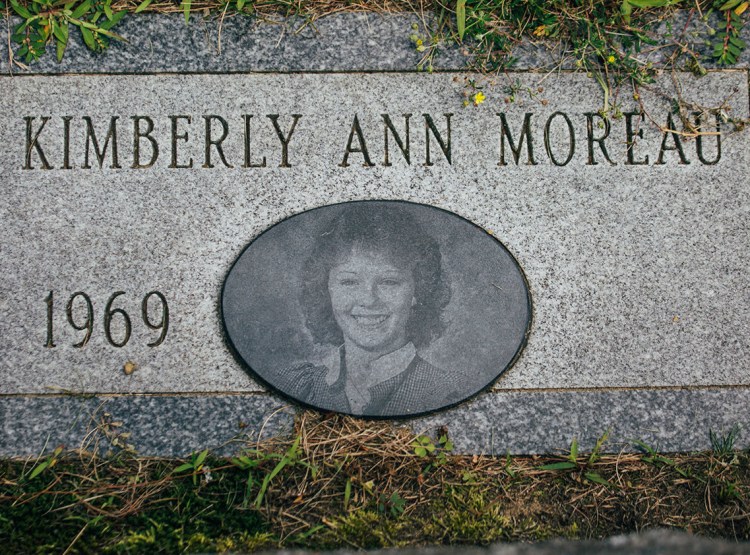CANTON, ME - AUGUST 7: Richard Moreau had a headstone made for his daughter Kimberly Moreau, who disappeared in 1986 in Canton, ME on Friday, August 7, 2015. (Photo by Whitney Hayward/Staff Photographer)