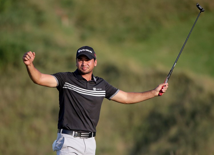Jason Day, of Australia, celebrates after winning the PGA Championship golf tournament Sunday, at Whistling Straits in Haven, Wis. The Associated Press