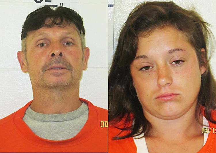 Nelson Cooper, 52, of Saco, (left) and Jerri Souliere, 27, of Waterboro, arrested in Arundel. Photo courtesy of York County Sheriff's Office