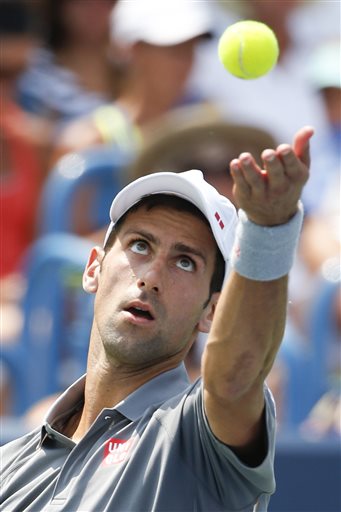 Top seed Novak Djokovic, runner-up at the Rogers Cup in Montreal on Aug. 16, could face No. 8 Rafael Nadal in the quarterfinals. The Associated Press
