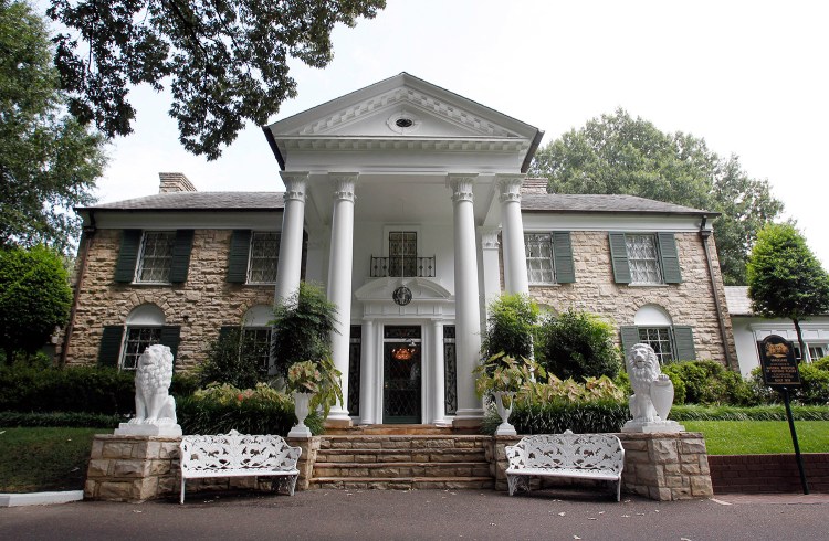 This August 2010 file photo, shows Graceland, Elvis Presley's home in Memphis, Tenn. Over a hundred authenticated artifacts are up for auction Thursday as part of Elvis Week at Graceland. 