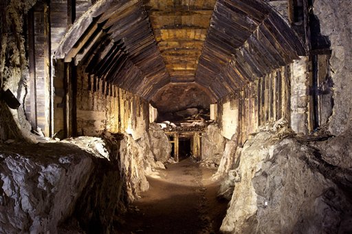 This March 2012 photo shows part of a subterranean system built by he Nazis in what is today Gluszyca-Osowka, Poland. According to Polish lore, a Nazi train loaded with gold and weapons vanished into a mountain at the end of World War II, as the Germans fled the Soviet advance. The Associated Press