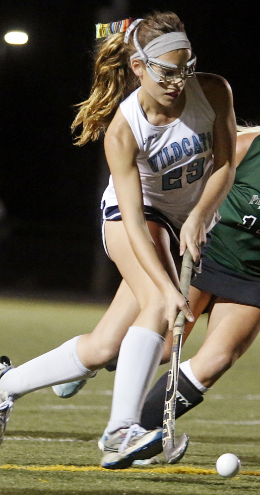 Now this is a familiar sight. Lily Posternak of York, still just a junior, has the ability to drive past any defender and really, just may be the best field hockey player in the state. She totaled 16 goals and 15 assists last season.