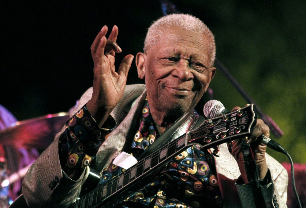 B.B. King thrills a crowd in Indianola, Miss., in 2012.